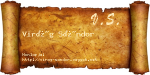 Virág Sándor névjegykártya