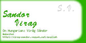sandor virag business card
