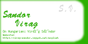 sandor virag business card